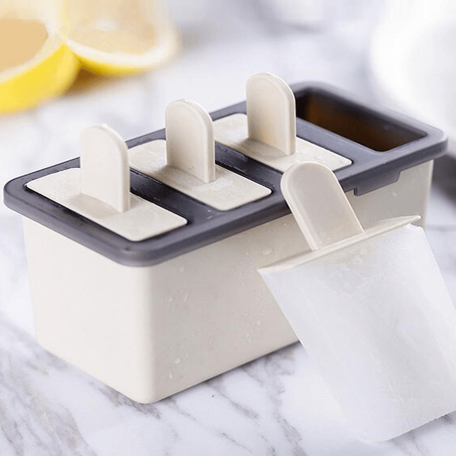 Popsicle Ice Cream Mold Homemade Simple Ice Mold 4-Grid Ice Tray - MRSLM