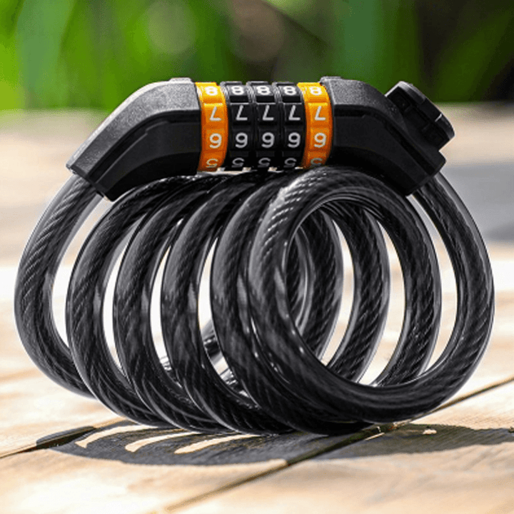 WEST BIKING Bicycle Combination Lock Steel Wire Anti-Theft Mountain Bike Road Bike Accessory Lock Electric Bike Cable Lock - MRSLM