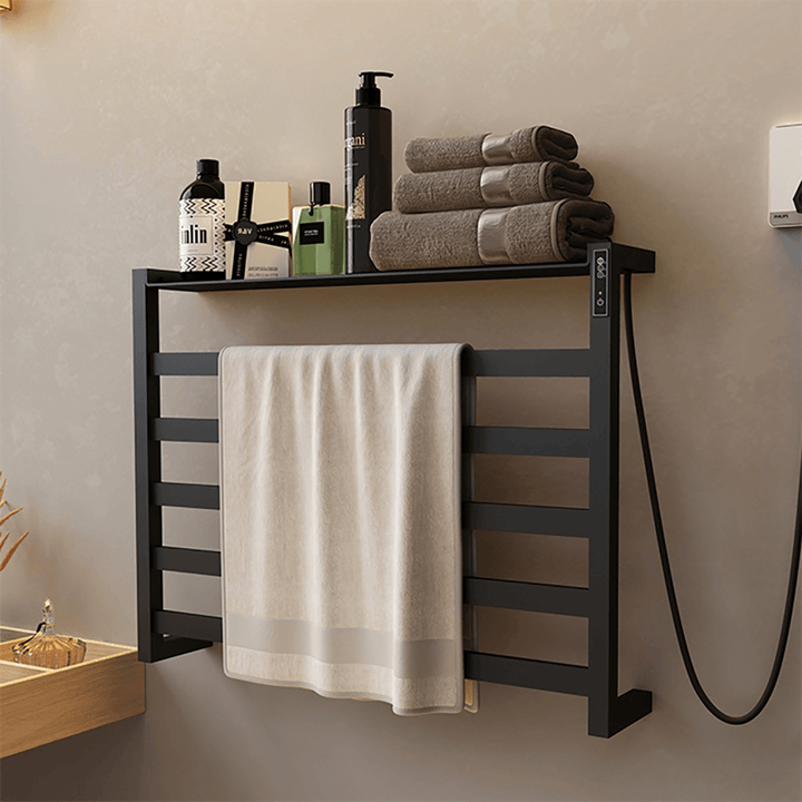 70W Intelligent Thermostatic Electric Heating Towel Shelf Rack Carbon Fiber Heating Household Towel Rack Warm Towel Shelf - MRSLM