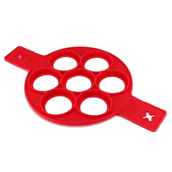 7 Holes Pancake Silicone Mold Circular Fried Egg Mold Nonstick Flip Pancake Maker Omelette Egg Forms Ring Mold Egg Tools Egg Mould - MRSLM