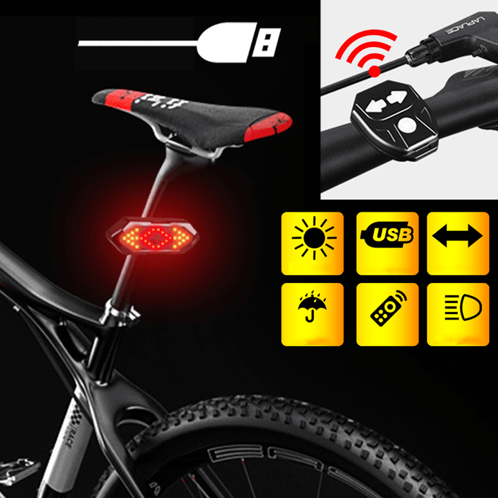 BIKIGHT Waterproof High Brightness High Decibel Wireless Remote Control Warning Bicycle Light Bike Taillight with Warning Horn - MRSLM