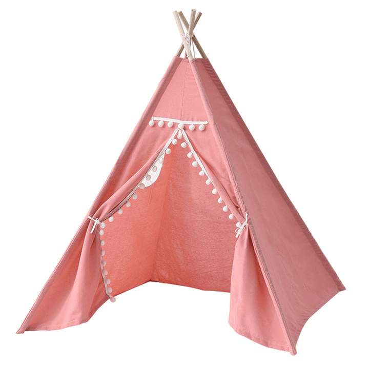 Kids Game Tent Triangle Play House Children Canvas Castle Tent Indoor Garden Gift - MRSLM