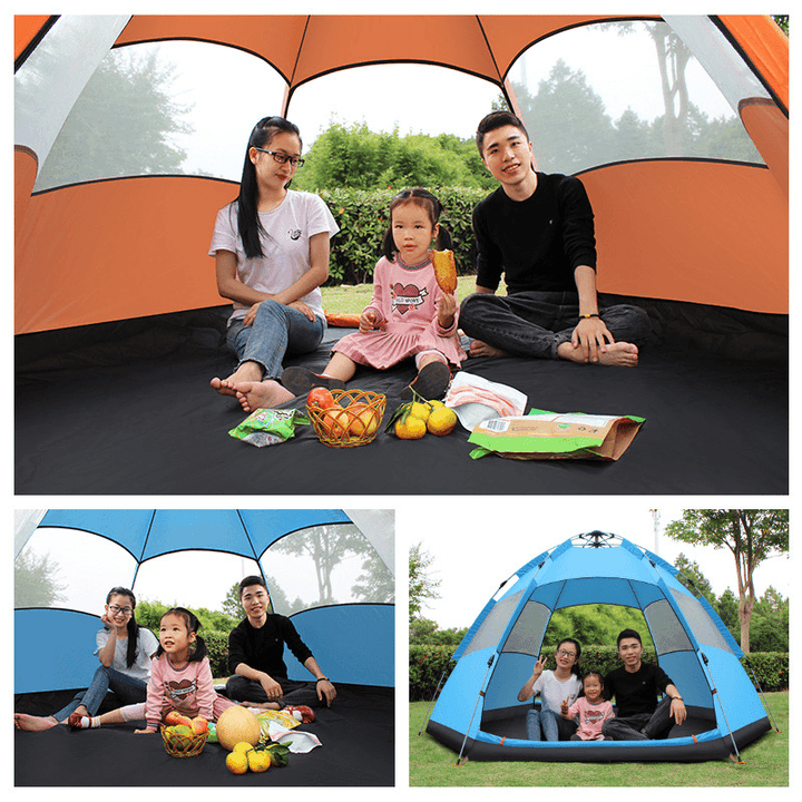 5-8 Person Portable Camping Tent Anti-Sun Waterproof Double Layer Fully Auto Outdoor Camping Tent - MRSLM