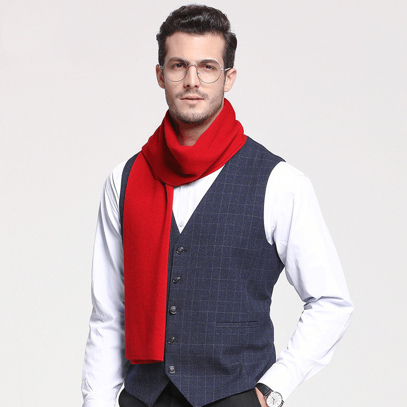 Pure Wool Men'S Scarf All-Match Knitting - MRSLM