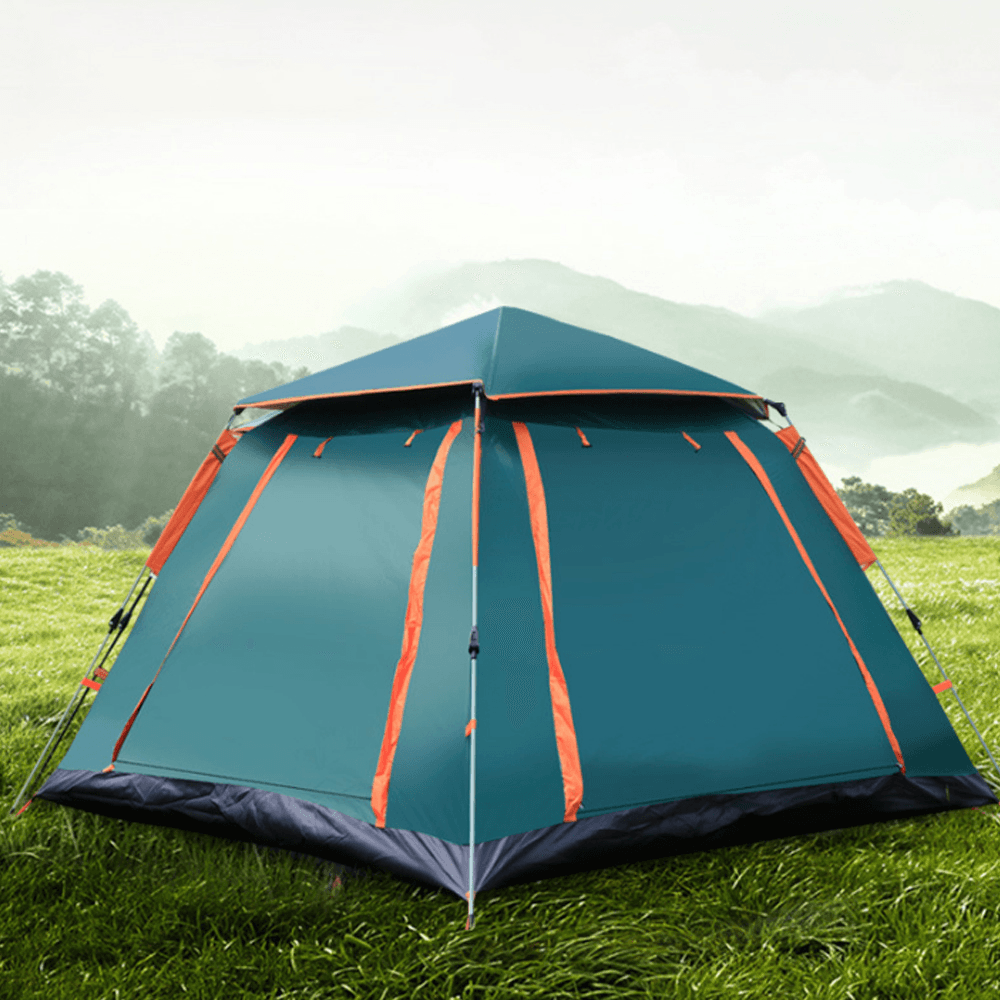 215X215X142Cm 4 Person Automatic Spring Camping Tent Windproof Waterproof Sun Shelters 5 Window Ventilation Canopy - MRSLM