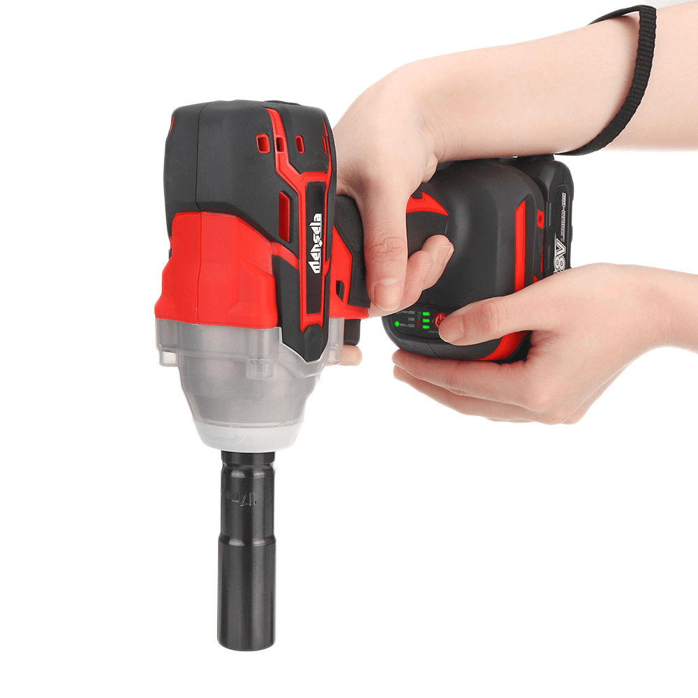 Mensela EW-L1 3In1 18V 3500RPM 380N.M Brushless Impact Wrench 3 Speeds Wireless Rechargeable Screwdriver Drill W/ None/1/2 2.0AH Battery & LED Working Light - MRSLM