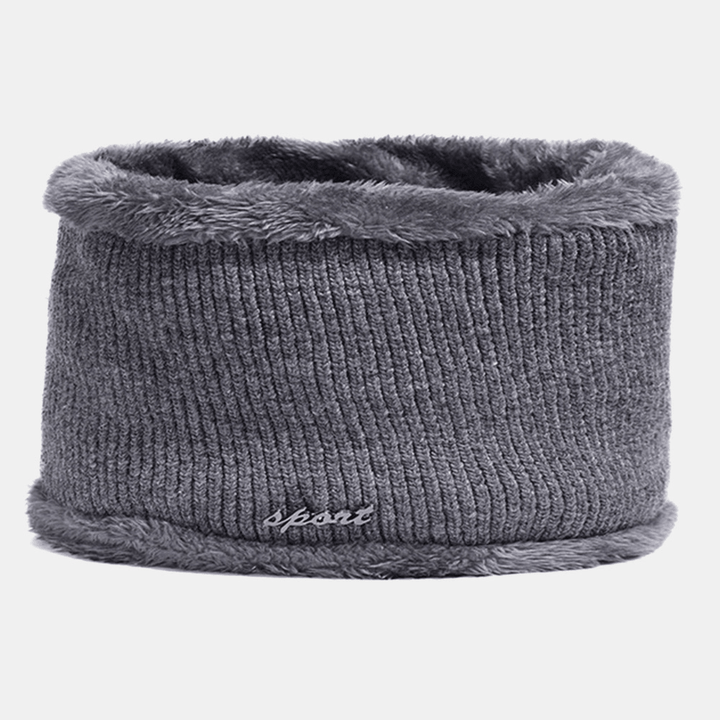 2 PCS Men Winter plus Velvet Warm Cashmere Bonnet Knitted Caps Scarf Mask Outdoor Wild Elastic Adjustable Windproof Beanie Skull Hat - MRSLM