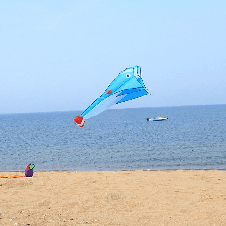 3D Huge Soft Parafoil Blue Dolphin Kite Outdoor Sport Entertainment Kite Frameless - MRSLM