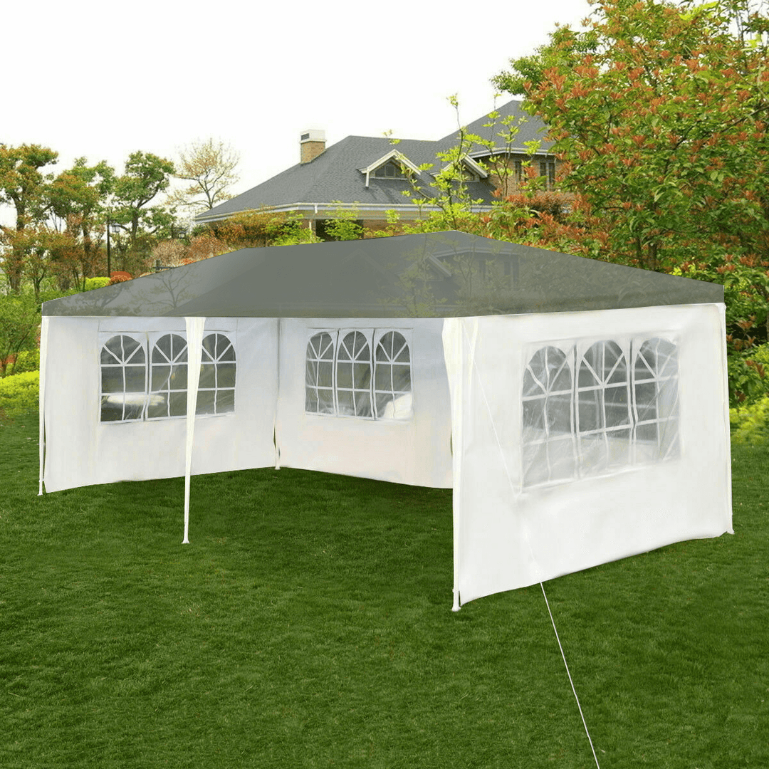 3X12M 4 Side Gazebo Shelter Waterproof Canopy Wall Gazebo Shelter with Window without Top Outdoor Camping Travel - MRSLM