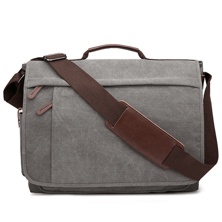 Large Capacity Canvas Business Laptop Bag Shoulder Bag Crossbody Bag for Men - MRSLM