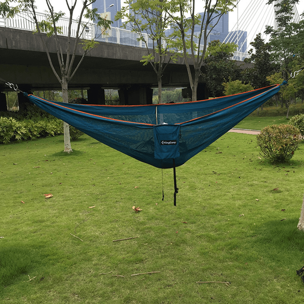 Ipree® HM2 270X150Cm Double Ice Silk Polyester Hammock 210T Nylon Swing Bed Max Load 300Kg - MRSLM