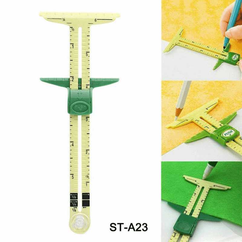 5 in 1 Sliding Gauge Measuring Sewing Tool Caliper Multi-Function Quilting Craft Tool - MRSLM