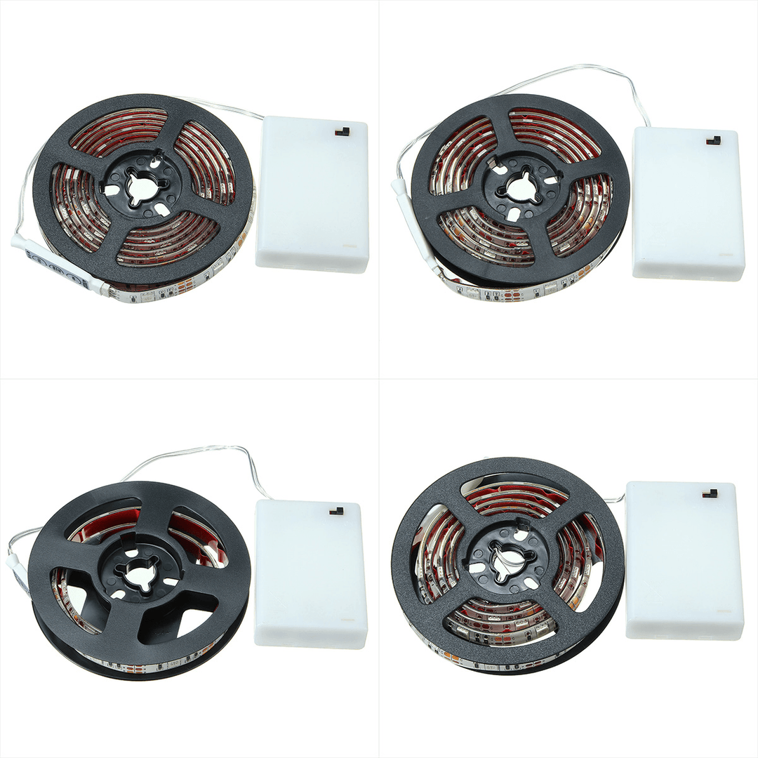 LED Light Strip 50/100/150/200Cm RGB 5050SMD LED Strip Light Battery Operated Waterproof 3 Modes Color Change - MRSLM