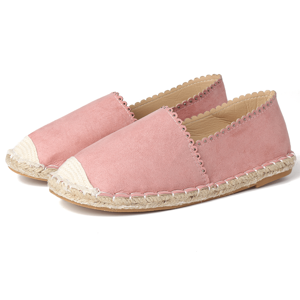 Women Casual Comfy Breathable Espadrille Flat Slip on Flats - MRSLM