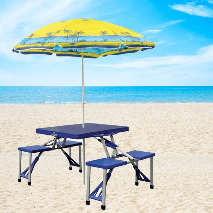 Aluminum Picnic Camping Foldable Table Bench Seat Outdoor Portable Folding 4-Seats - MRSLM