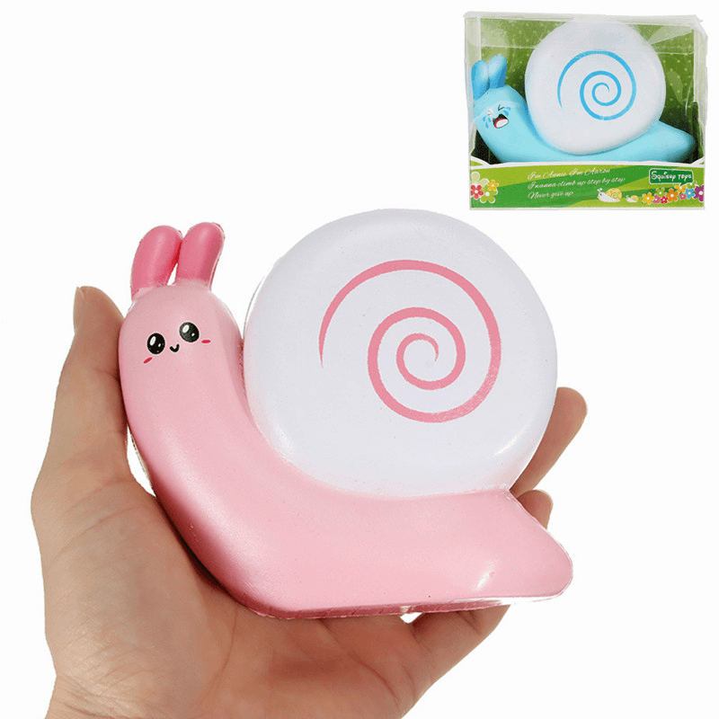 Squishy Snail Pink Blue Jumo 12Cm Slow Rising with Packaging Collection Gift Decor Toy - MRSLM