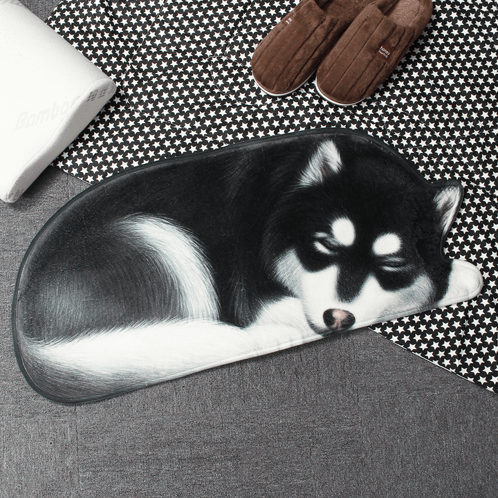 3D Cute Dog Pattern Doormat Indoor Print Door Mat Suedel Floor Rugs - MRSLM