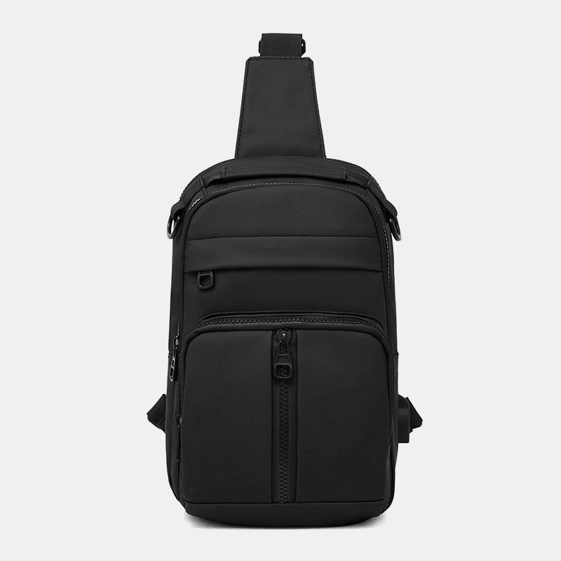 Men Polyester Multi-Carry Medium Capacity with USB Charging Chest Bag Shoulder Bag - MRSLM