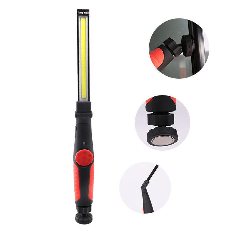 410 Lumens Multifunction COB LED Flashlight Folding Magnetic Attraction USB Rechargeable Working Light - MRSLM