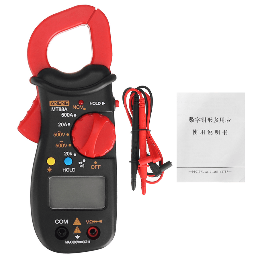 ANENG MT88A Digital Clamp Meter Multimeter DC/AC Voltage AC Current Tester Frequency Capacitance NCV Tester Measuring Tool - MRSLM