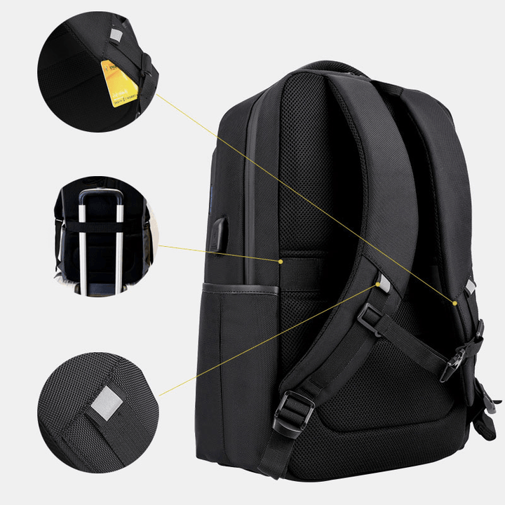 Men Large Capacity Mukti-Layer Waterproof Multifunctional Backpack Handbag with USB Charging Port - MRSLM