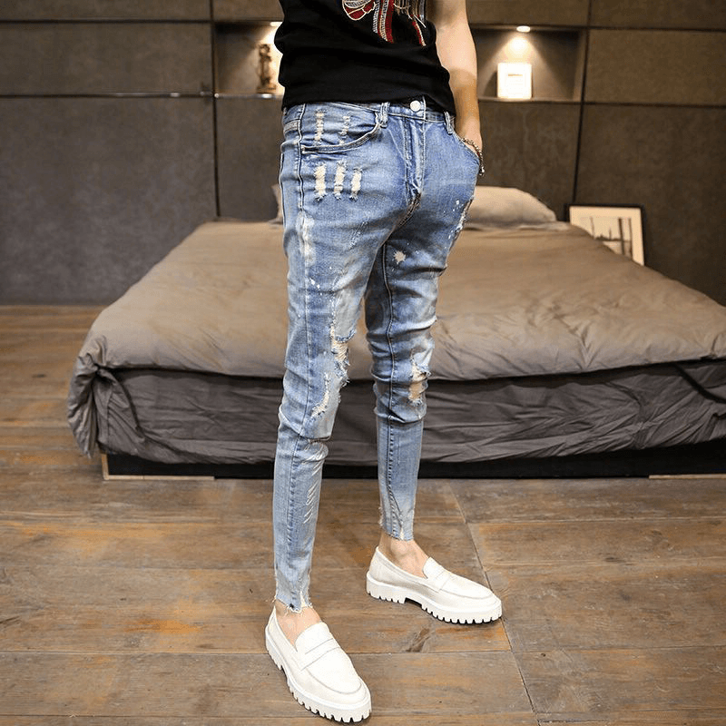 Men'S Fashion Trend Jeans Nine Points - MRSLM