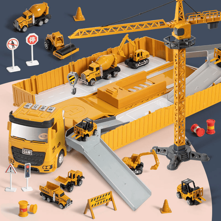 Tower Crane Toy Alloy Engineering Vehicle Set - MRSLM