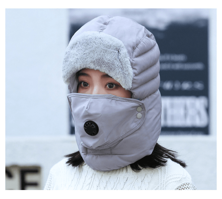 Women'S Hat Cold-Proof Hat Cycling Ear Protection Thickened Cold-Proof Warm Cotton Cap - MRSLM