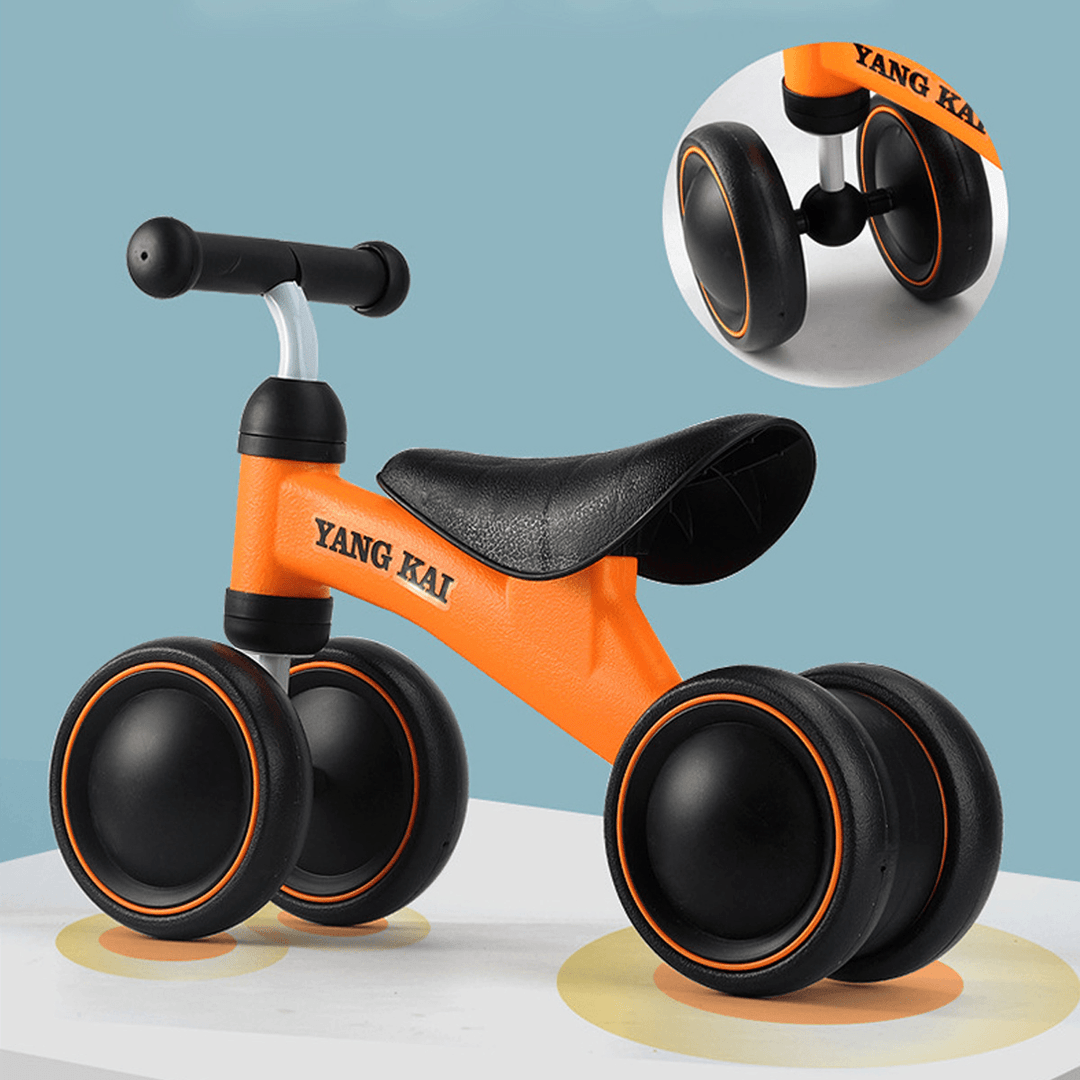 4 Wheels Kids Toddler No Pedal Bike Tricycle Bicycle Beginner Training Balance Bike Outdoor Cycling - MRSLM