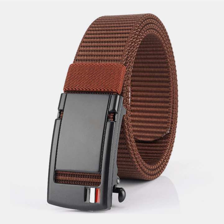 Men Nylon 120CM Holeless Automatic Buckle Alloy Universal Outdoor Casual Belt - MRSLM