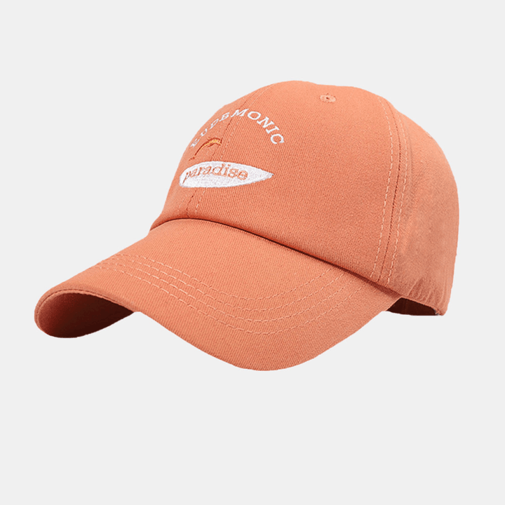 Unisex Letters Embroidery Baseball Hats Cotton Small Fish Pattern Simple Sunscreen Ivy Cap - MRSLM