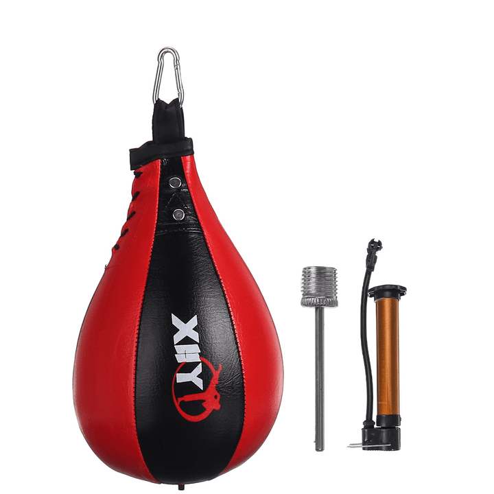 PU Leather Boxing Punching Ball Inflatable Boxing Pear Shape Exercise Speed Bag Double End Boxing Speed Ball - MRSLM