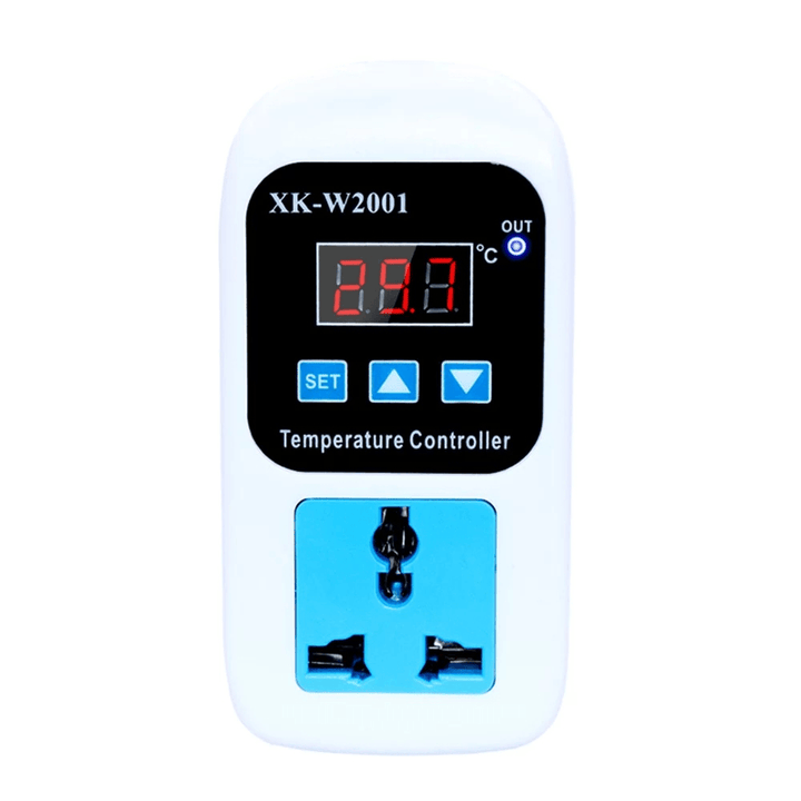 XK-W2001 LED Thermometer Temperature Controller Digital Thermostat Switch with Probe for Reptiles Brewing Seedling Aquarium Pet Breeding Incubation - MRSLM