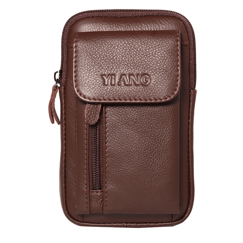 Genuine Leather 5.5-7″ Cell Phone Bag Waist Bag Crossbody Bag for Men - MRSLM