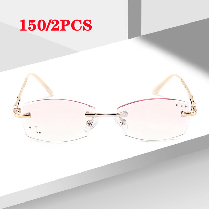 Presbyopic Glasses Diamond-Cut Rimless Glasses Europe and America - MRSLM