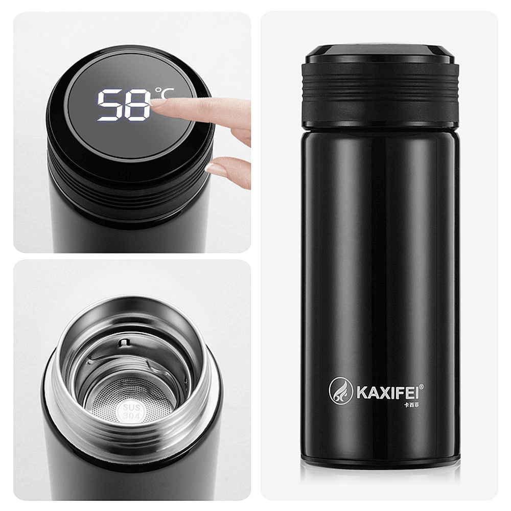 K916 300ML Smart Stainless Steel Insulation Vacuum Bottle LED Touch Screen Temperature Display Vacuum Cup IPX7 Waterproof Thermal Bottle - MRSLM