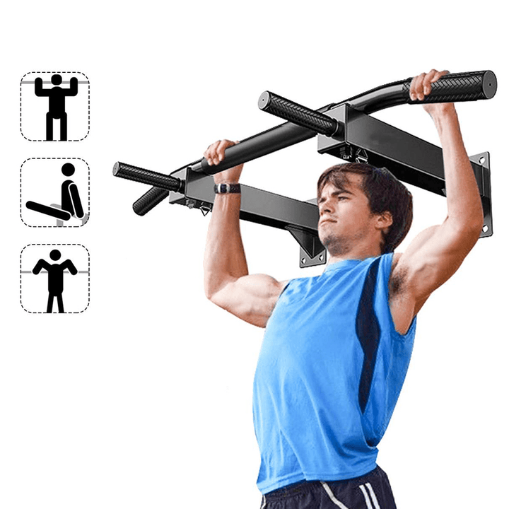 440Lbs Fitness Wall Mount Chin Pull up Bar Traning Horizontal Bars Home Gym Exercise Tools - MRSLM