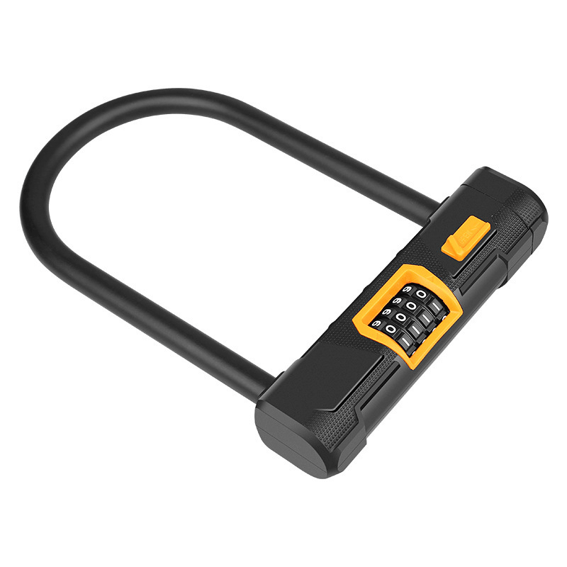 JAKROO U-Lock 4-Digit Secure Password Bike Lock Anti-Theft Steel Multipurpose Lock for Bike Scooter Motorcycle - MRSLM