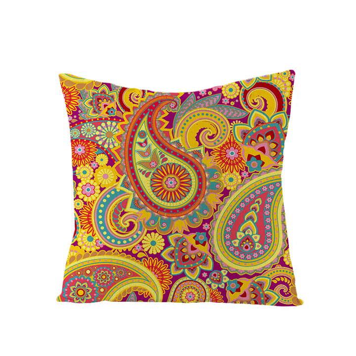 Bohemian Mandala Folk Geometrical Style Linen Throw Pillow Case Home Sofa Art Decor Cushion Cover - MRSLM