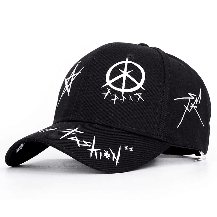 Graffiti Black and White Color Matching Cap Hip Hop Baseball Cap - MRSLM