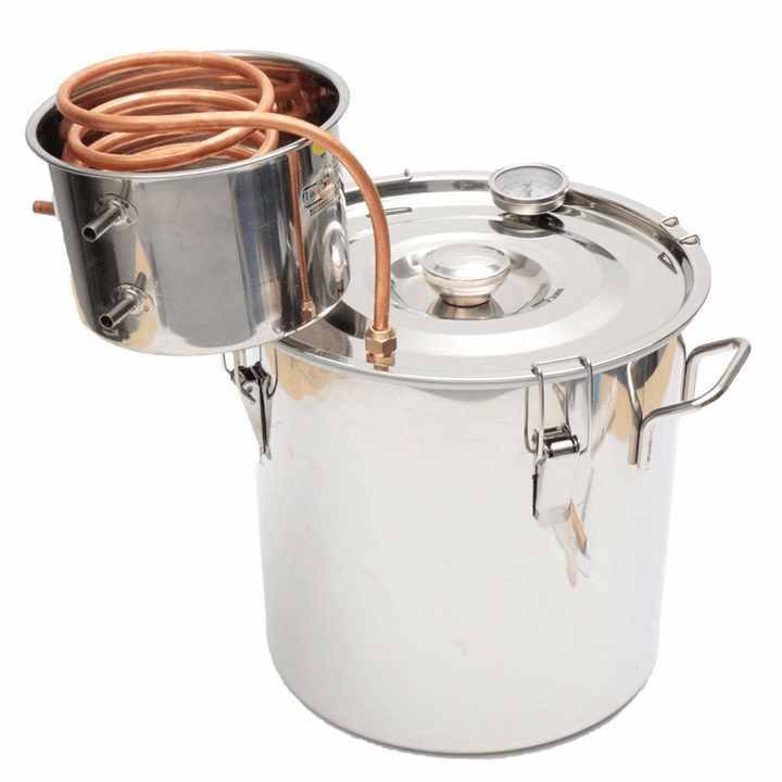 22L Moonshine Ethanol Alcohol Water Distiller Still Stainless Boiler for Home Kitchen - MRSLM