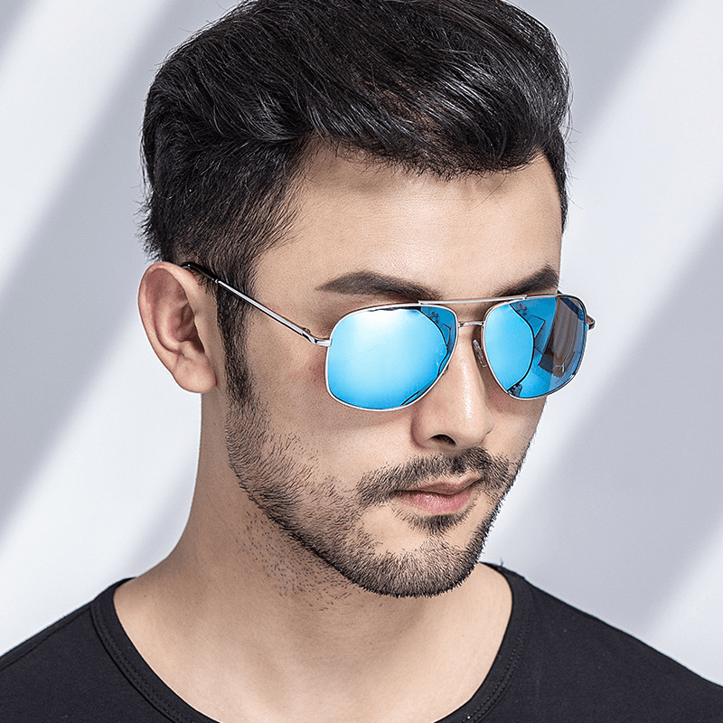 Men Metal Full Frame Double Bridge Polarized Light UV Protection Sunglasses - MRSLM