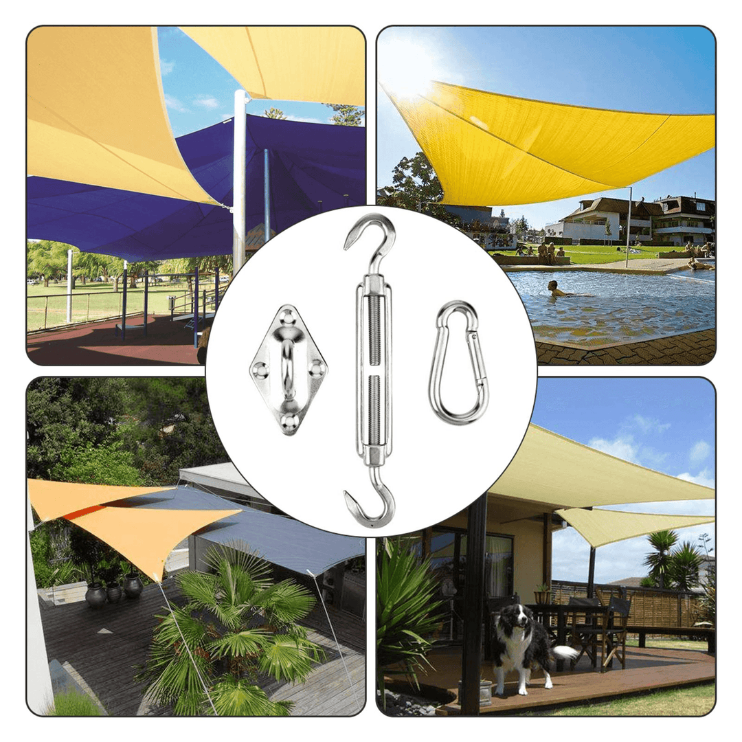 NASUM 80PCS Shade Sail Hardware Parasols Tents Hooks Climbing Buckles Screws Stainless Steel Tent Accessories for Outdoor Garden Courtyard - MRSLM