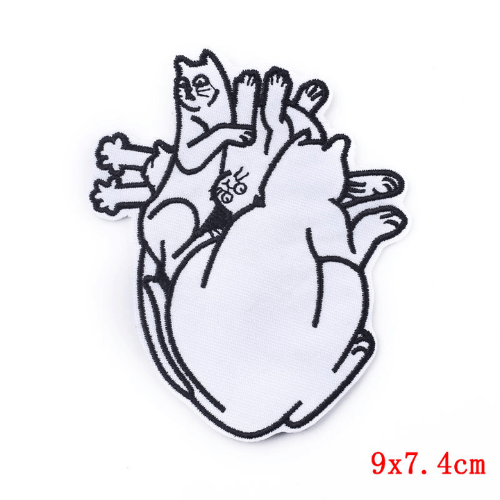 Black and White Punk Embroidery Cloth Stickers Computer Embroidery Clothing Accessories DIY - MRSLM