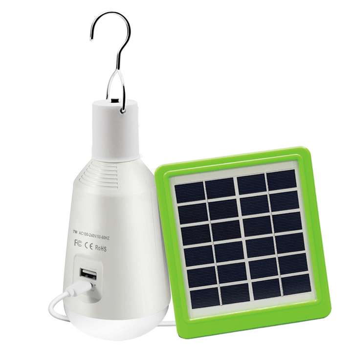 Ipree® Solar Work Lamp Outdoor Solar Panels Light Multi-Function Camping Tent Lamp USB Rechargeable Lamp E27 Emergency Bulb Lamp - MRSLM