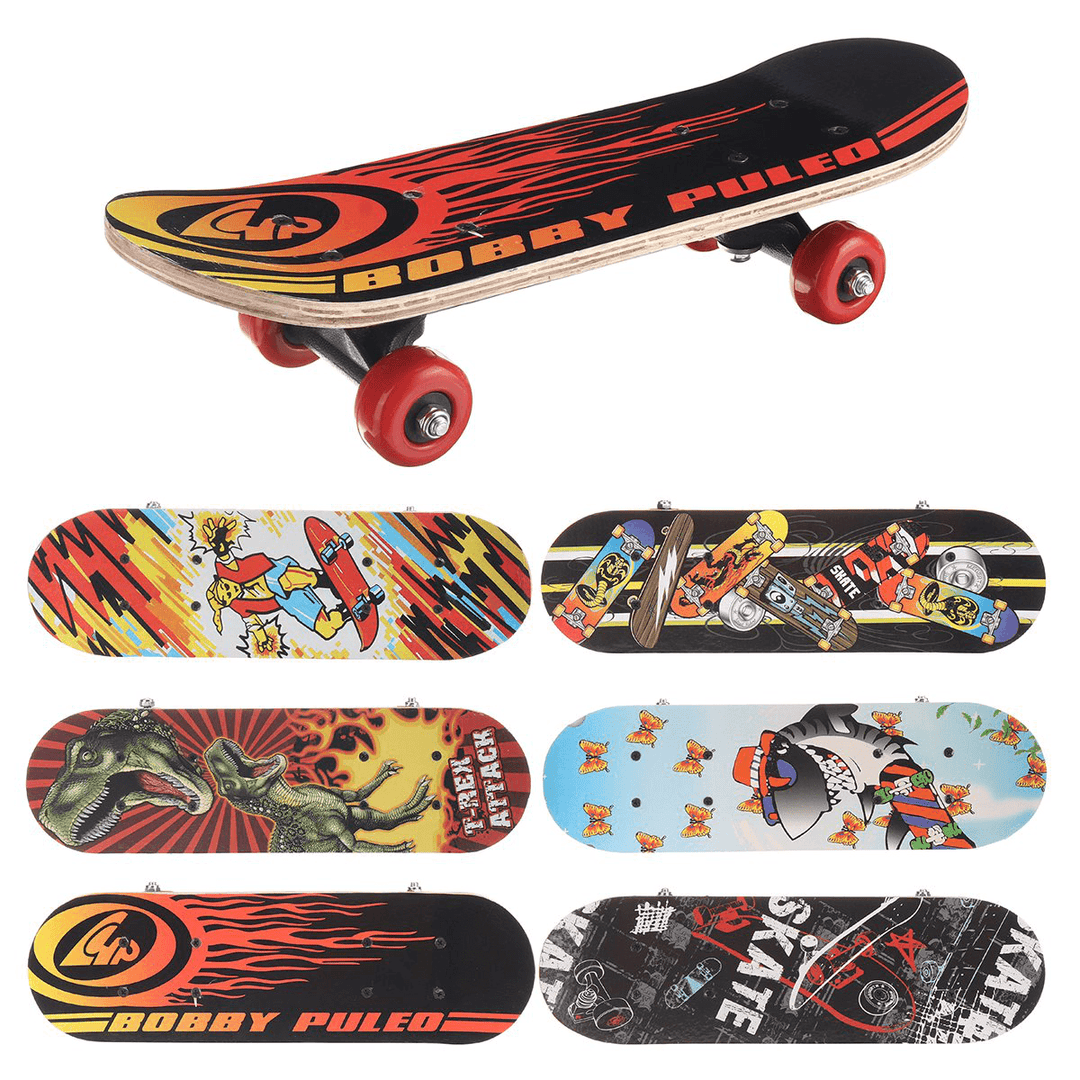 17Inch 7-Layer Children Skateboard Chinese Maple Decoration Boards Light Wooden Double Rocker Skatebooards - MRSLM