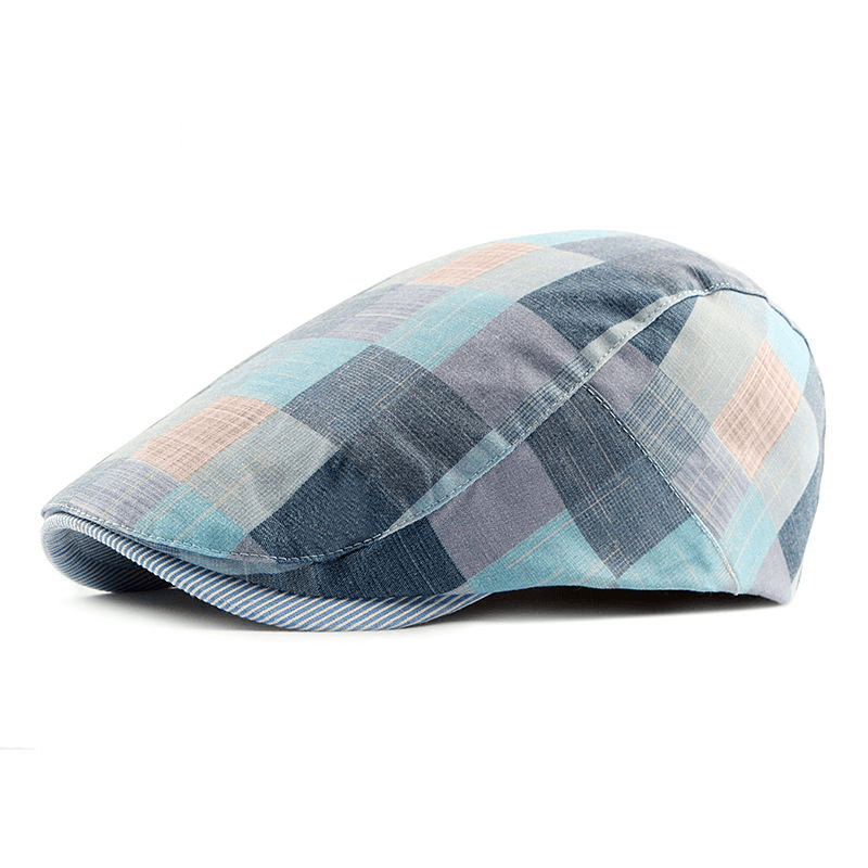 Peaked Cap Women British Checkered Beret - MRSLM