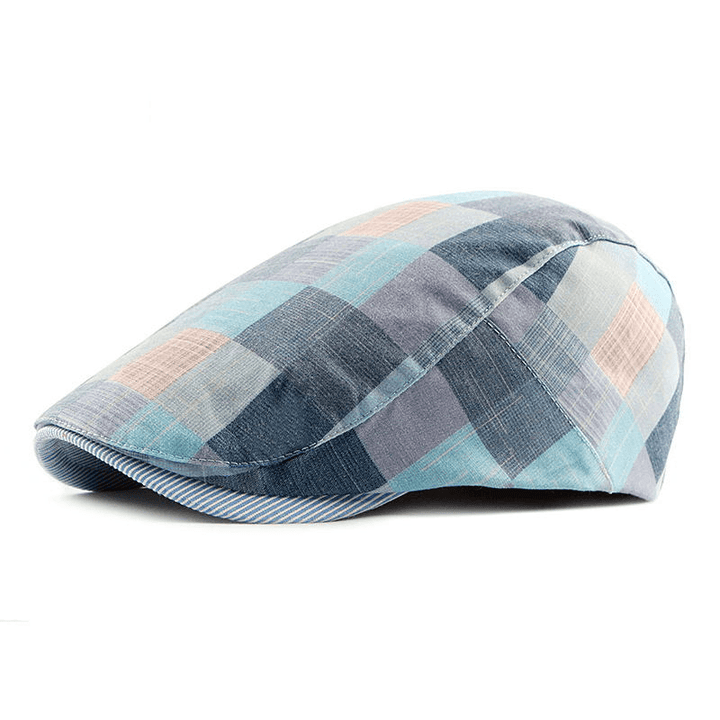 Peaked Cap Women British Checkered Beret - MRSLM