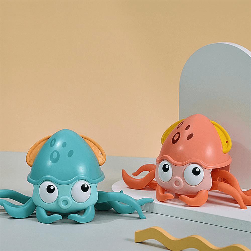 Amphibious Drag and Playing Octopus on the Chain Bathroom Water Toys Matchmaking Baby Crabs Clockwork Bath Toys Walking Octopus - MRSLM