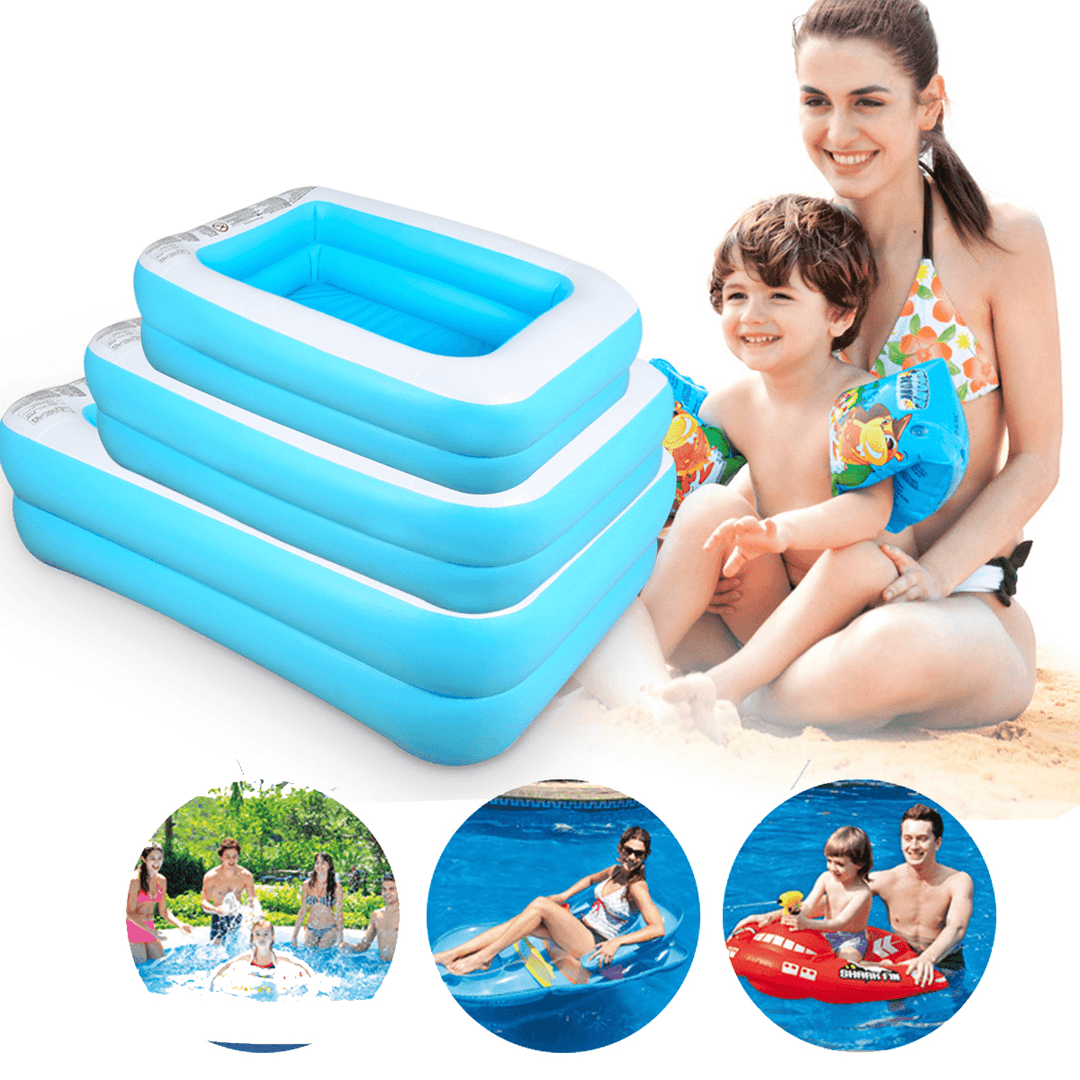 110/128/155Cm Inflatable Swimming Pool Camping Garden Family Kids Paddling Pool - MRSLM